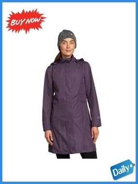 Waterproof Hooded Trench Coat Zip Front Lightweight
